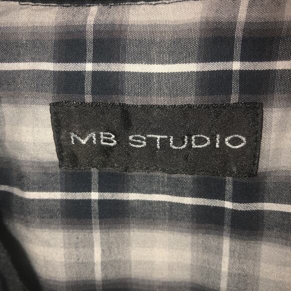 MB Studio Cotton Blend XL Slim Fit Long Sleeve Button Front Shirt - Picture 3 of 5